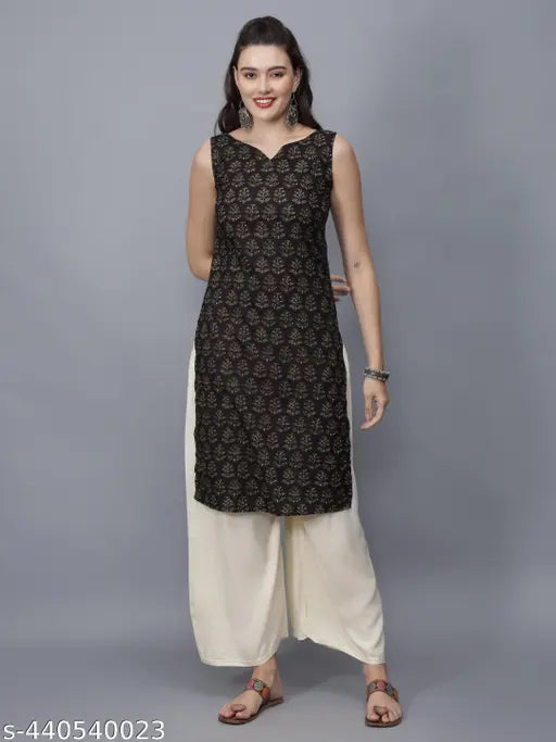 Women Floral Print Pure Cotton Straight Kurta