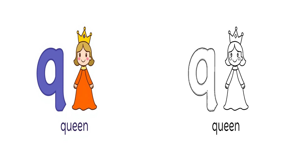 Alphabet a-z  (Small Case) Coloring Book with Reference Colored Pages (Printable PDF)