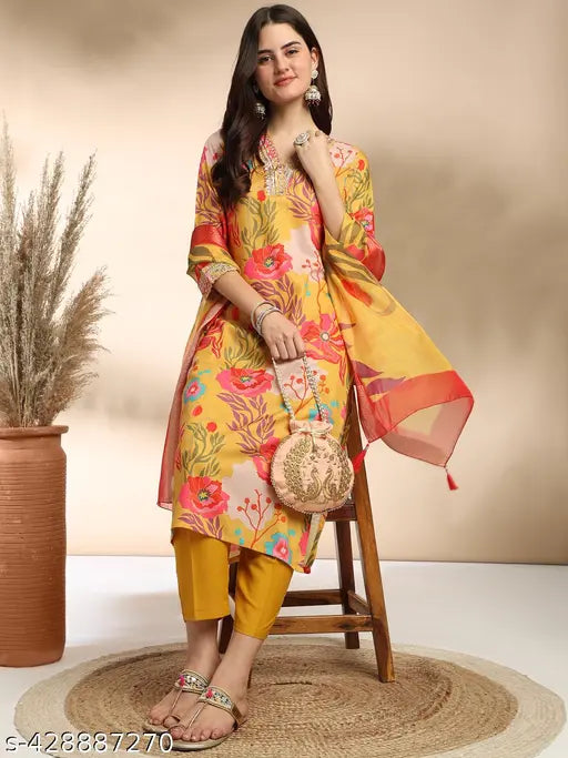 Women's Printed Kurta & Pant with Dupatta set
