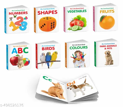 My First Learning Library : 8-Book Set for Toddlers - ABC  Colours  Birds  Fruits  Farm Animals & Pets  Vegetables  Shapes and Numbers - Cute board book  Fun Board Books for Kids