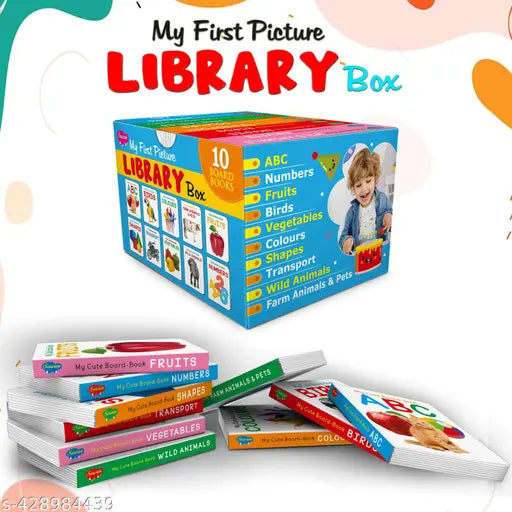 Picture Book Collections For Early Learning : Kids learning board book  My First Library Early Learning Book for Children  Kid's board book collection of 10 books (Board book  Sawan)