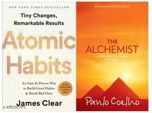 Combo Of 2 Best Sellerr Books: Attomic Habbitss + The Allchemiistt (Paperback  English)  (Paperback  James Clear  Paulo Coelho)