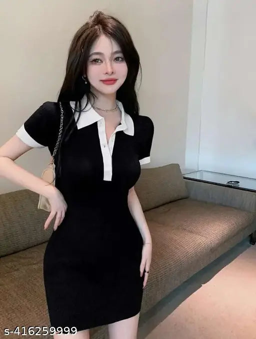 COOL COLLER DRESS BLACK
