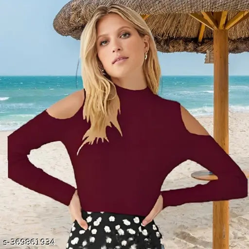 fancy Off Shoulder Full Sleeve Top