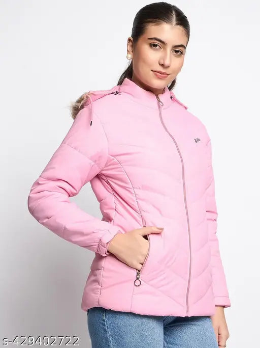 Women Solid Hooded Jacket
