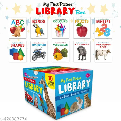 My first picture library box : Learning board book for kids  Educational picture books for toddlers  Collection of 10 board books (Board book  Sawan)