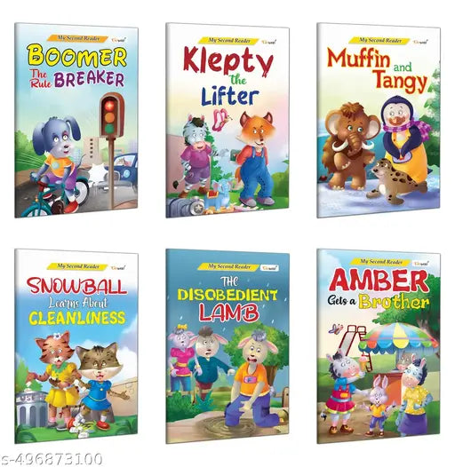 My Second Reader - Klepty the Lifter  Muffin and Tangy  Snowball Learns About Cleanliness  The Disobedient Lamb and more : Stories for young readers   Early learning storybooks - Pack of 6 Books