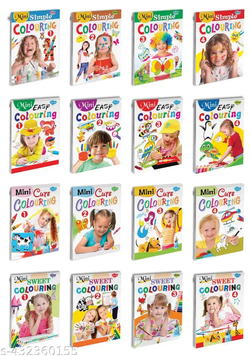 Mini Colouring books for kids : Colouring book for kids  Educational colouring book  Colouring activity book - Set of 16 colouring books for kids.