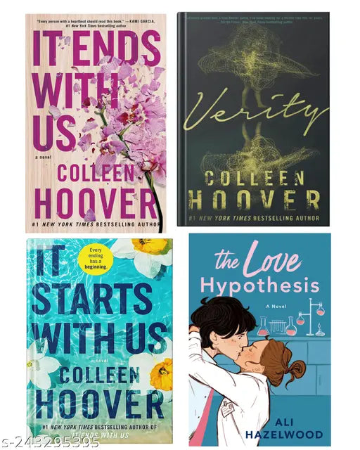 IT END WITH US BY COLLEEN HOOVER  + IT STARTS WITH US BY COLLEEN HOOVER  + VERITY BY COLLEEN HOOVER + THE LOVE HYPOTHESIS BY ALI HAZELWOOD