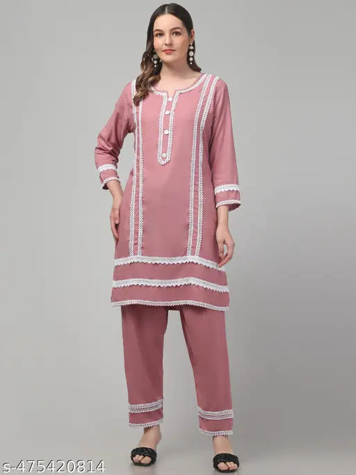 Women Viscose Rayon Kurta Pant