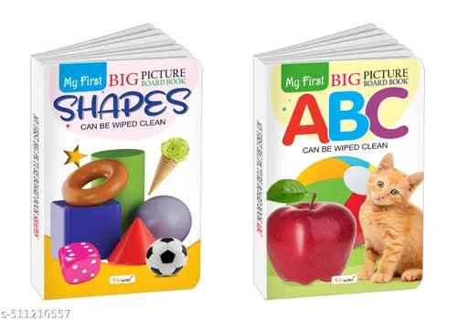 My First Big Picture Board Book ABC and Shapes : Knowledge-building picture books for kids  Preschool educational board book  Kids educational reading books - Pack of 2 board books