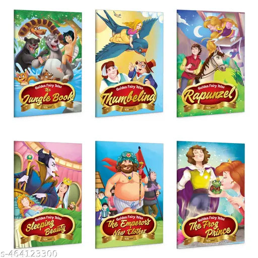 Rapunzel  The Emperor's New Clothes  The Frog Prince  Thumbelina  Sleeping Beauty and The Jungle Book -Golden Fairy Tales : Children's Fairy Tales  Kids Storybooks  Timeless Kids Tales-Pack of 6 books