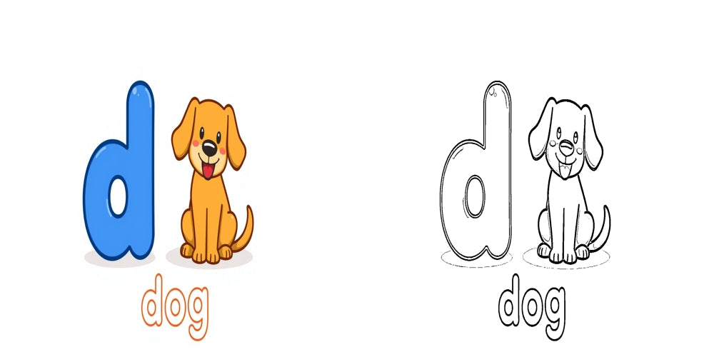 Alphabet a-z  (Small Case) Coloring Book with Reference Colored Pages (Printable PDF)
