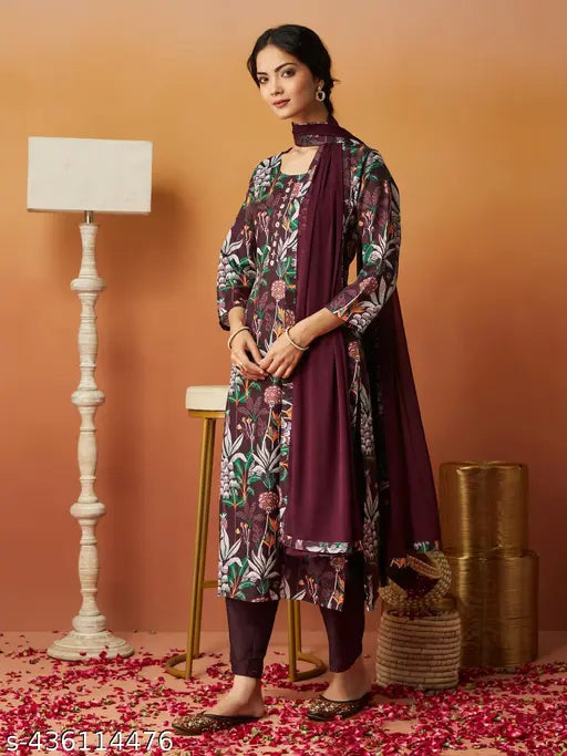 Women's Printed Kurta and Pant with Dupatta Set