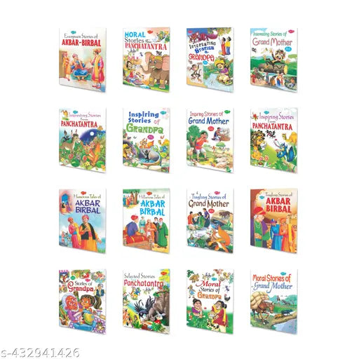 Children Story Books Complete Combo : Educational learning book  Story book for children  Kids story book - Set Of 16 Story Books with Coloured Illustrations