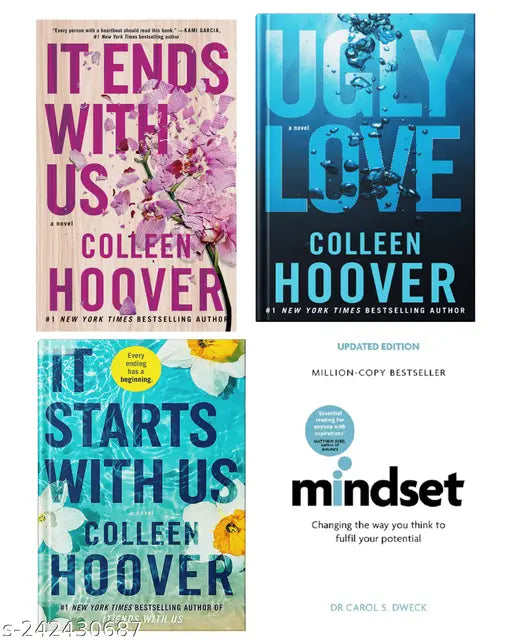 IT END WITH US BY COLLEEN HOOVER  + IT STARTS WITH US BY COLLEEN HOOVER  + UGLY LOVE   BY COLLEEN HOOVER  + THE MINDSET  BY DR CAROL S DWECK