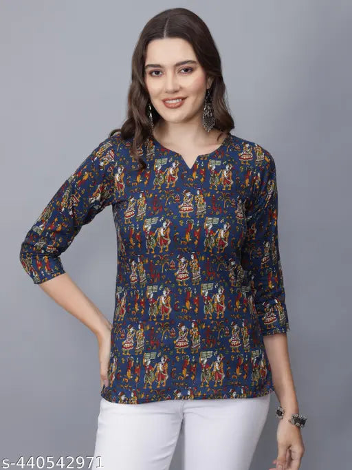 etraana Women Printed Flared Kurta