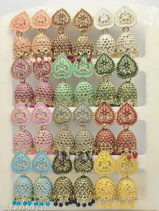 Dil vari earrings pack of 12 pis