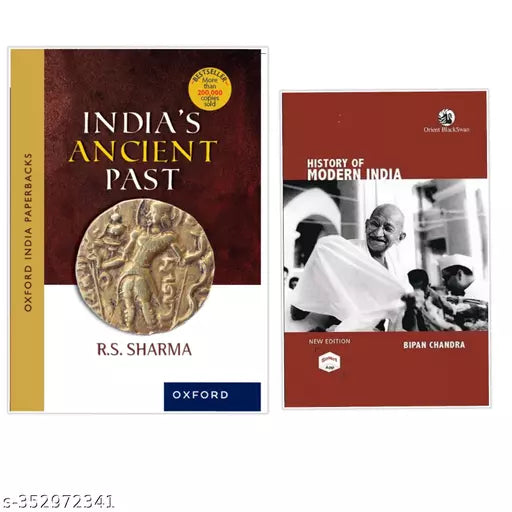 India's Ancient Past By R.S Sharma &  HISTORY OF MODERN INDIA By BIPIN CHANDRA - Paperback