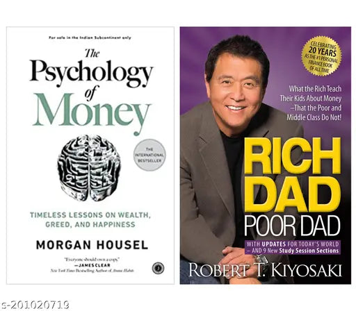 THE PSYCHOLOGY OF MONEY BY MORGAN HOUSEL + RICH DAD POOR DAD BY ROBERT KIYOSAKI COMBO BOOKS