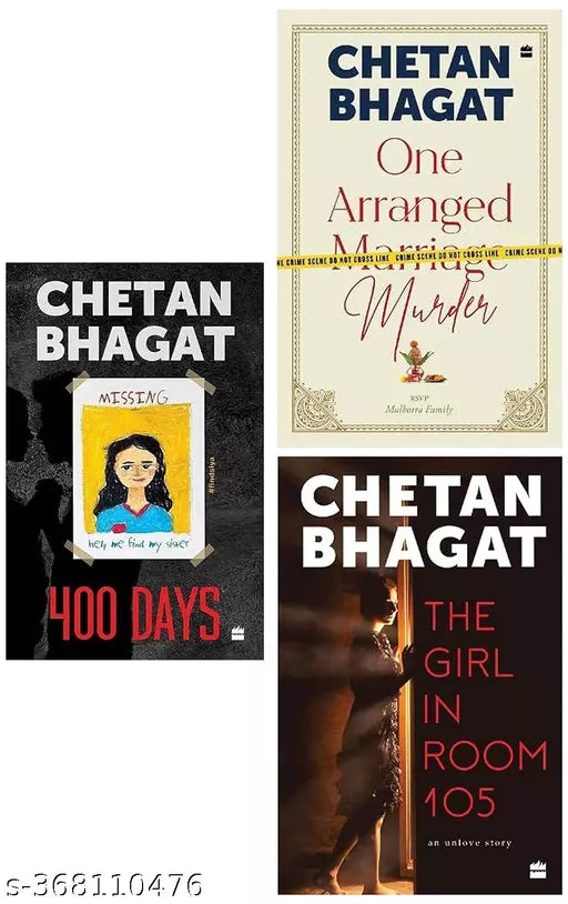 Chetan Bhagat (Set of 3 Books : The GIRL IN ROOM 105  400 DAYS ONE ARRANGED MURDER)