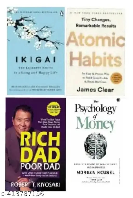 Ikigai+Atomic habit+Rich Dad Poor Dad+Psychology of Money