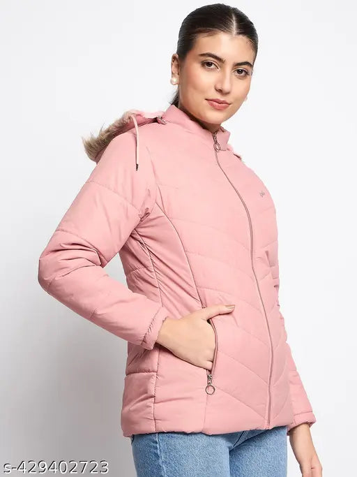 Women Solid Hooded Jacket