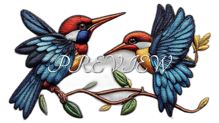 Birds Style#1 Digital Image | 300 DPI Printable Art | Print on Demand Images | 3D Embroidered Style