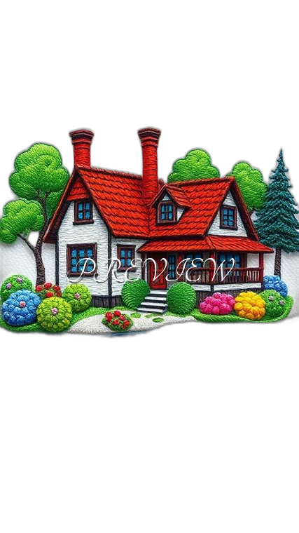 House Garden Lake Style#2 Digital Image Download | 300 DPI Printable Art | Print on Demand Images | Instant Download