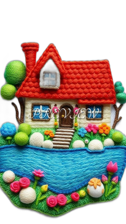 House Garden Lake Style#5 Digital Image Download | 300 DPI Printable Art | Print on Demand Images | Instant Download