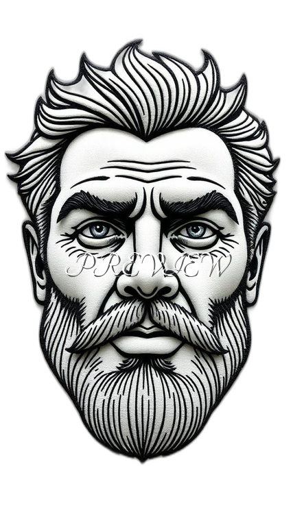 Man's Face Style#1 Digital Image Download | 300 DPI Printable Art | Print on Demand Images