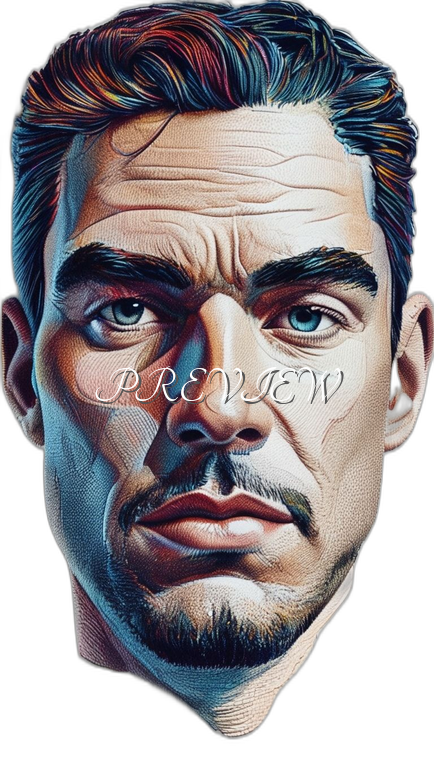 Man's Face Style#6 Digital Image Download | 300 DPI Printable Art | Print on Demand Images