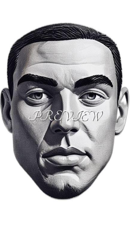 Man's Face Style#7 Digital Image Download | 300 DPI Printable Art | Print on Demand Images