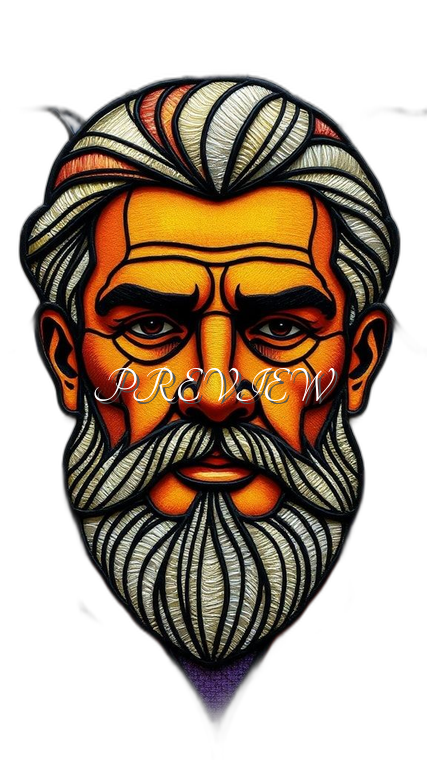 Man's Face Style#8 Digital Image Download | 300 DPI Printable Art | Print on Demand Images