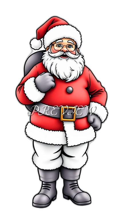 Christmas Santaclaus Style#2 Digital Image | 300 DPI Printable Art | Print on Demand Images