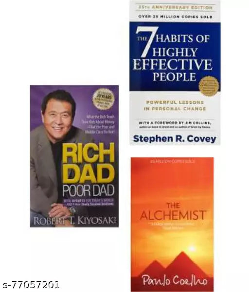 Trio Of Rich Dad Poor Dad & The 7 Habits Of Highly Effective People & The Alchemist (Paperback  Books