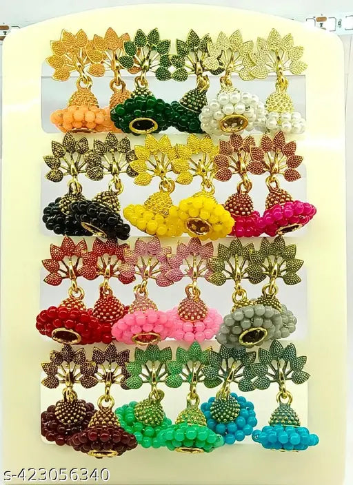 Jhumki Earrings Combo (Pack of 12)
