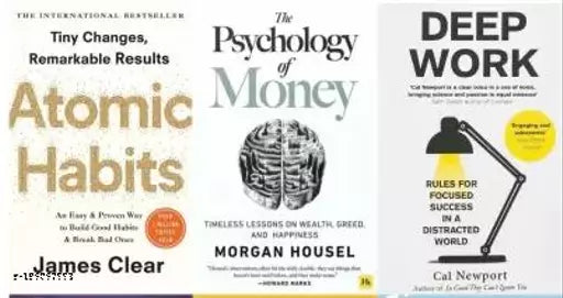 Atomic Habits+ The Psychology Of Money+ Deep Work (3 BOOKS COMBO) (ENGLISH PAPERBACK)