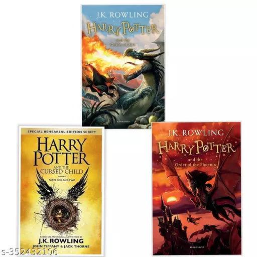 Set of 3 BOOKS - Harry Potter and the Goblet of Fire {4no}  +  Harry Potter and the Cursed Child +  HARRY POTTER AND THE ORDER OF THE PHOENIX {5no}