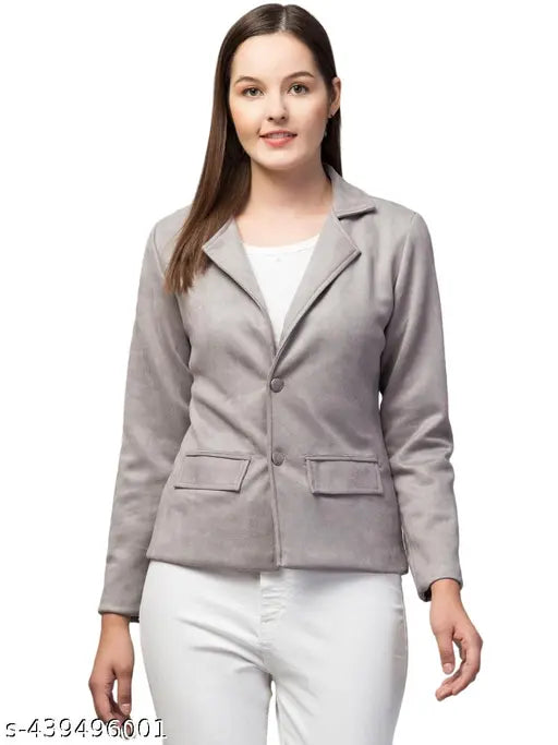 AVYOLA Women Linen Solid Blazers & Coats  Long Sleeves Blazers