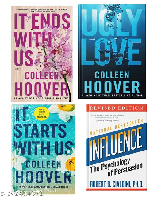 IT END WITH US BY COLLEEN HOOVER  + IT STARTS WITH US BY COLLEEN HOOVER  + UGLY LOVE   BY COLLEEN HOOVER  + INFLUENCE THE PSYCHOLOGY OF PERSUASION BY ROBERT B. CIALDINI