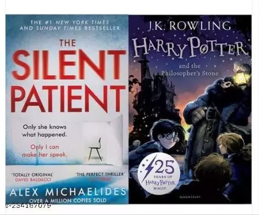The Silent Patient+Harry Potter and the Philosopher's Stone(Set of 2 books)