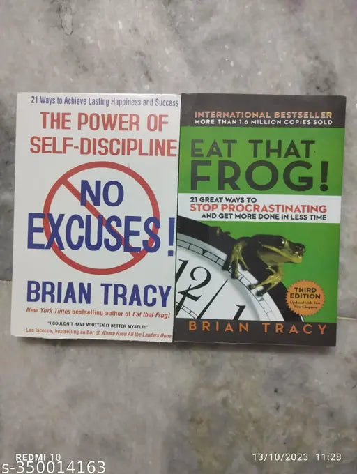 The Power Of Self Discipline No Excuses ! + Eat That Frog ! (English  Paperback  Brain Tracy)
