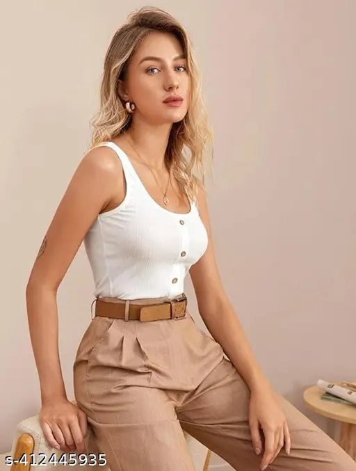 TRENDY BOTTON WHITE TOP