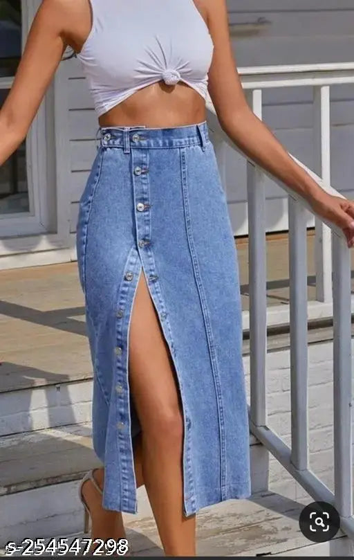 High Waist woman denim skirt