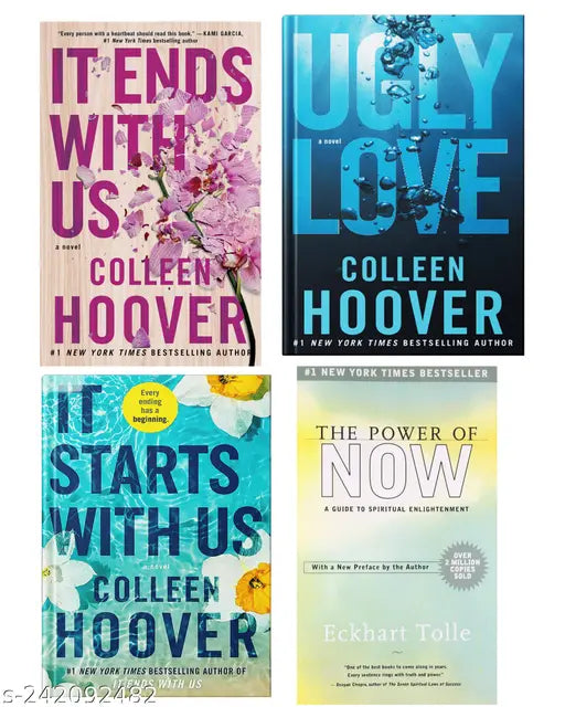 IT END WITH US BY COLLEEN HOOVER  + IT STARTS WITH US BY COLLEEN HOOVER  +  UGLY LOVE  BY COLLEEN HOOVER  + THE POWER OF NOW  BY ECKHART TOLLE