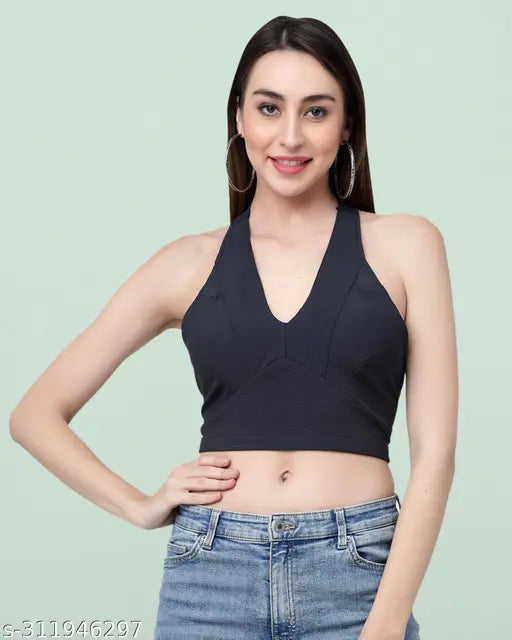 New Solid Cotton Blend Western Wear Top
