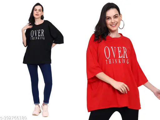 Woman Oversized Loose Cotton T-shirt
