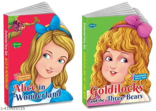 Die Cut Enchanted Fairy Tale Alice in Wonderland and Goldilocks and the three Bears books for kids : Die-cut book for kids  board books for kids  Storybooks for kids - Set of 2 die cut books for kids (Hardcover).