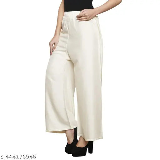 HF plain white palazzo